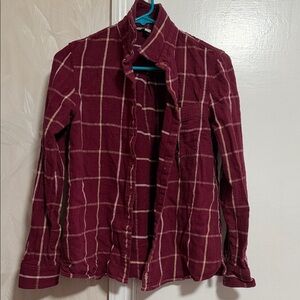 Brandy Melville Maroon Checkered Shirt